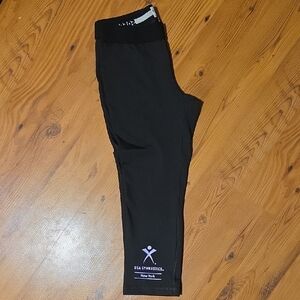 Soffe Black Leggings with Purple Logo